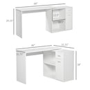 Soren Convertible Desk With Cabinet, Shelves and Drawer - White - Seasonal Overstock