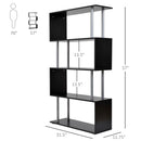 Sylas 4-Tier Bookshelf - Black - Seasonal Overstock
