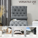 Chaise Lounge, Valencia Button Tufted Chaise Lounge Chair - Grey - Seasonal Overstock
