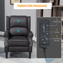 Ander Manual Push Reclining Chair with Vibration Massage - Black - Seasonal Overstock