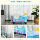 Hamster Cage Kit with Exercise Wheel & Tube - Light Blue - Seasonal Overstock