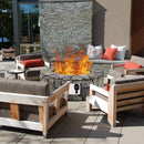 Faron 28" Round 40,000 BTU Faux Stone LP Fire Pit with Lava Rocks and Cover - Grey - Seasonal Overstock