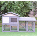 Coops & Hutches, Grey & White 58" Backyard Bunny Hutch - Seasonal Overstock