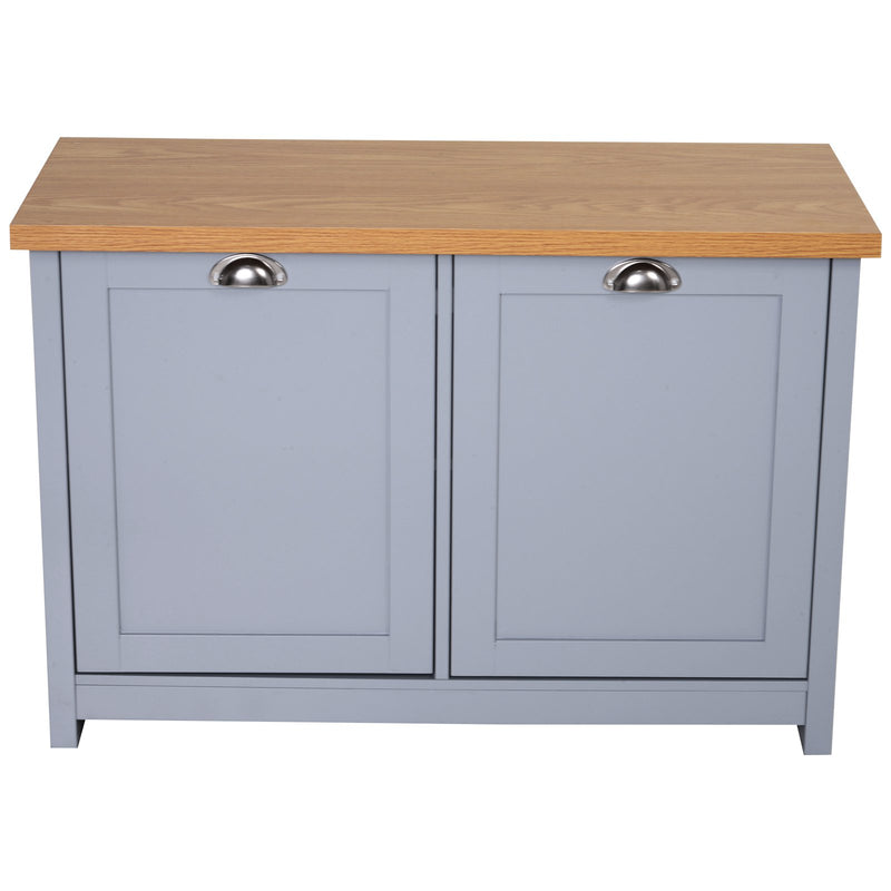 Julianna Blue Grey Two Door Shoe Storage Cabinet - Seasonal Overstock