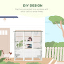 Large Outdoor Catio Cat Enclosure and Balance Platforms in White - Seasonal Overstock