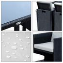 Mira 9pc Outdoor Patio Rattan Compact Dining Set - White - Seasonal Overstock