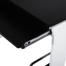 Sera Black and White Computer Desk with Keyboard Tray and Door Cabinet - Seasonal Overstock