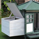 Timberland Trove 77" Small Animal Coop / Hutch - White & Green - Seasonal Overstock