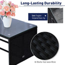 Vina 3pc Outdoor Patio Sofa with RHF Chaise and Table - Dark Blue / Black - Seasonal Overstock