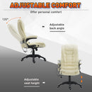 Xavi Luxury Executive Office Chair with Heated Vibration Massage - Beige - Seasonal Overstock