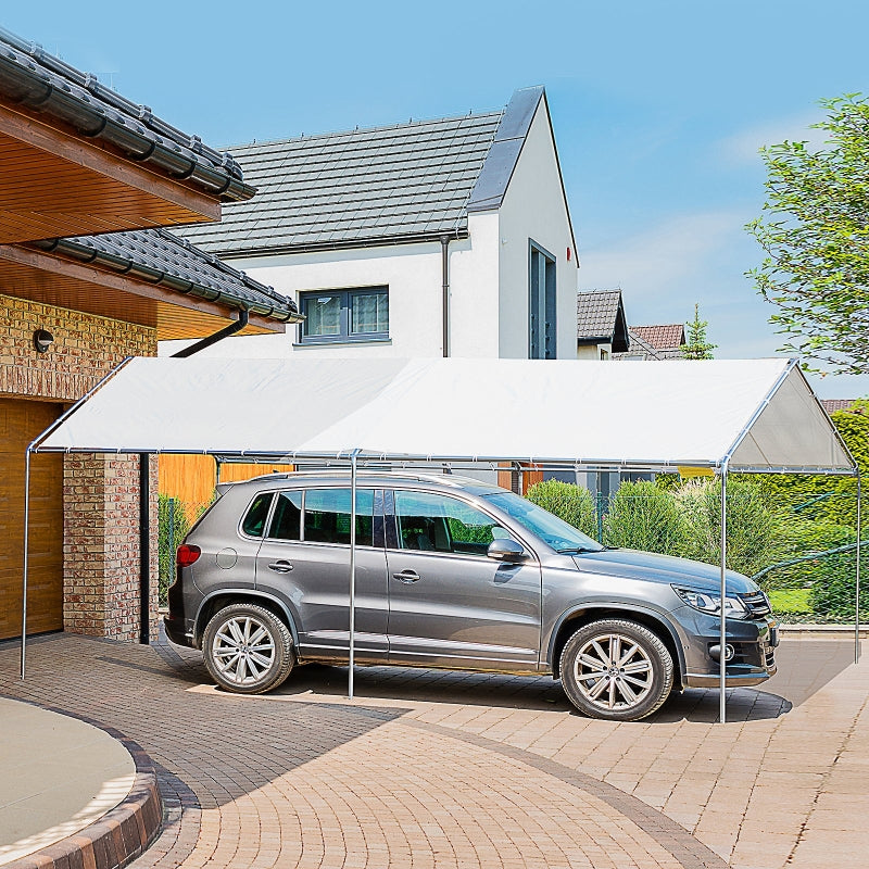 10' x 20' Heavy Duty Galvanized Carport Canopy with Anchor Kit - Seasonal Overstock