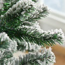 Christmas Trees, 7.5ft Artificial Snow Flocked Green Christmas Tree - Seasonal Overstock