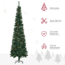 Christmas Trees, 7.5ft Thin Artificial Christmas Tree with Pine Cones - Seasonal Overstock