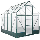 Greenhouses, 8.2' x 6.2' Walk-In Greenhouse with Aluminum Frame, Polycarbonate Panels, Sliding Door - Green - Seasonal Overstock