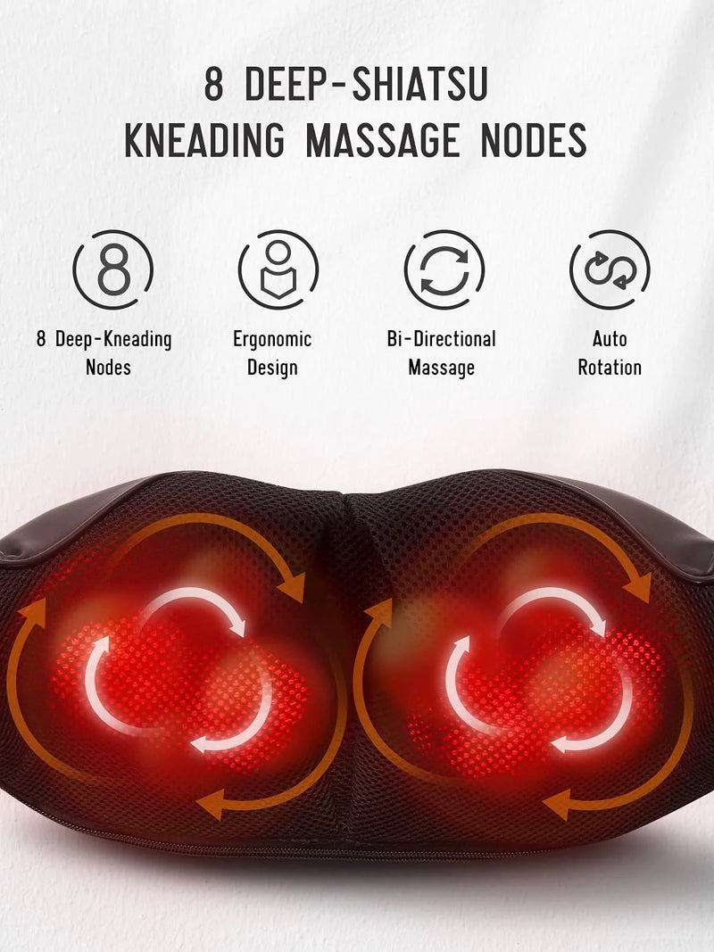 Back & Neck 3D Deep Tissue Massager with Heat - Seasonal Overstock