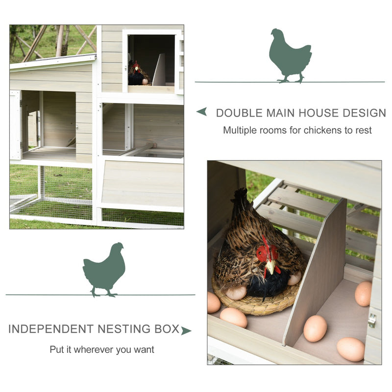 Blessington Heights 106" Multi-Room Chicken Coop with Nesting Box - Seasonal Overstock