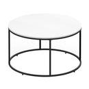Cade Simple White Round Coffee Table - Seasonal Overstock