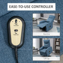 Recliner Chair, Emory Blue Power Reclining Lift Chair with Vibration Massage & Remote - Seasonal Overstock