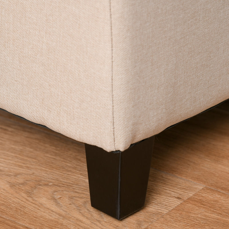 Isra 51" Beige Upholstered Storage Bench - Seasonal Overstock