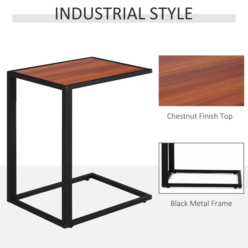 Kyle Industrial Style Walnut Side Table - Seasonal Overstock