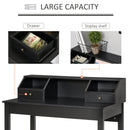 Nathan Laptop Desk with Display Shelves and Drawers - Black - Seasonal Overstock