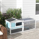 Rabbit Hutches, Pleasant Patch Rabbit Hutch 61" x 23" x 27" - Light Blue - Seasonal Overstock
