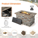 Stanford 43.5" Rectangular Grey Faux Stone LP Fire Table with Lava Rocks and Cover - 50,000 BTU - Seasonal Overstock