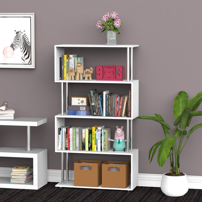 Sylas 4-Tier Bookshelf - White - Seasonal Overstock