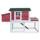 Coops & Hutches, Hinterland Acres 63" Chicken Coop Run & Planter - Red - Seasonal Overstock