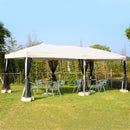 Canopy Tent, 10' x 20' Pop-Up Party Tent Gazebo with Removable Mesh Walls - Beige - Seasonal Overstock