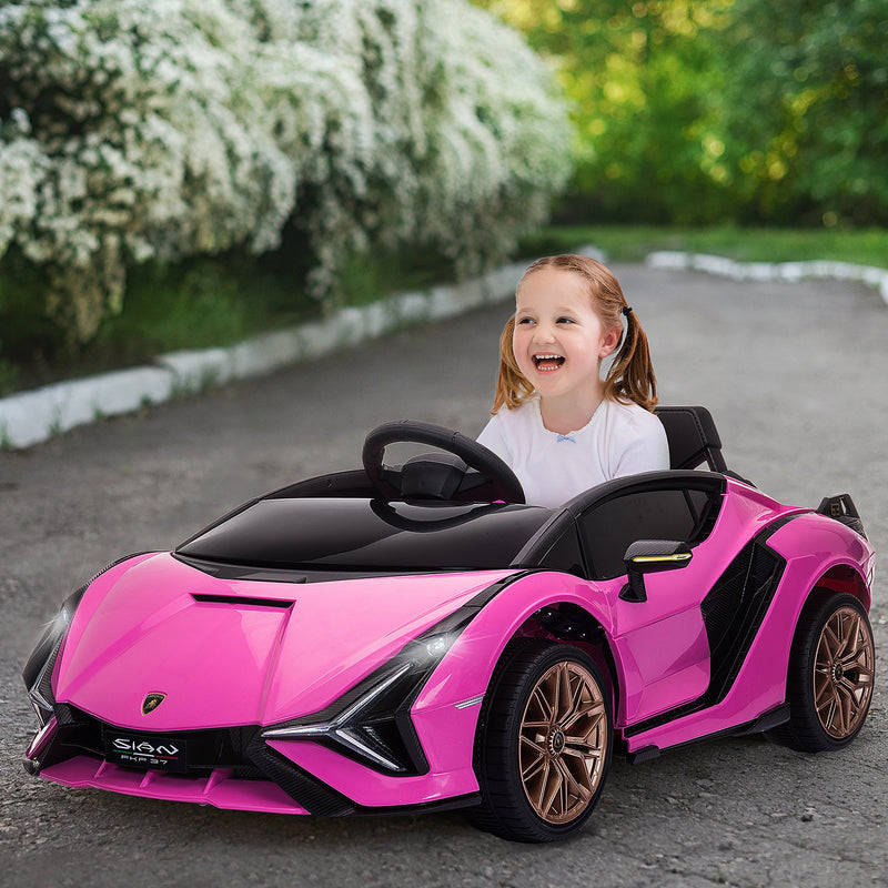 12V Kids Ride On Lamborghini SIAN with Parent Remote - Pink - Seasonal Overstock