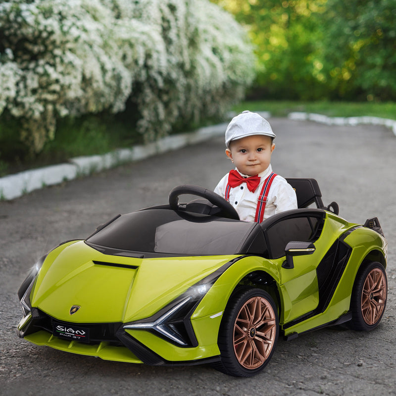 12V Kids Ride On Lamborghini SIAN with Parent Remote - Green - Seasonal Overstock