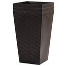 Planters, Set of 3 Brown 24" Tall Planters for Indoor and Outdoor Use - Seasonal Overstock