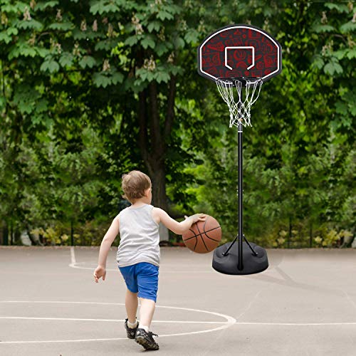Youth 32” Portable Basketball System with 5.5ft -7.5ft Adjustable Height - Seasonal Overstock