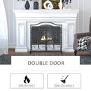 Fireplace Screens, Arched 2-Door Spark Guard Fireplace Screen 35" Wide - Seasonal Overstock