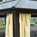 Aspen 14' x 12' Hard Top Patio Gazebo with Curtains and Netting - Seasonal Overstock