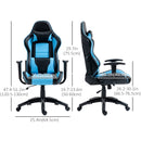 Gaming Chairs, Bender Blue Black High Back Gaming Chair with Head and Lumbar Pillow - Seasonal Overstock
