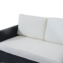 Patio Furniture, Brently 4pc Patio Sofa Set - White / Black - Seasonal Overstock