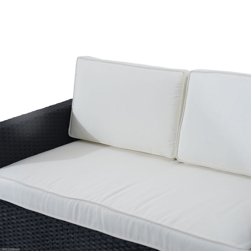 Brently 4pc Patio Sofa Set - White / Black - Seasonal Overstock