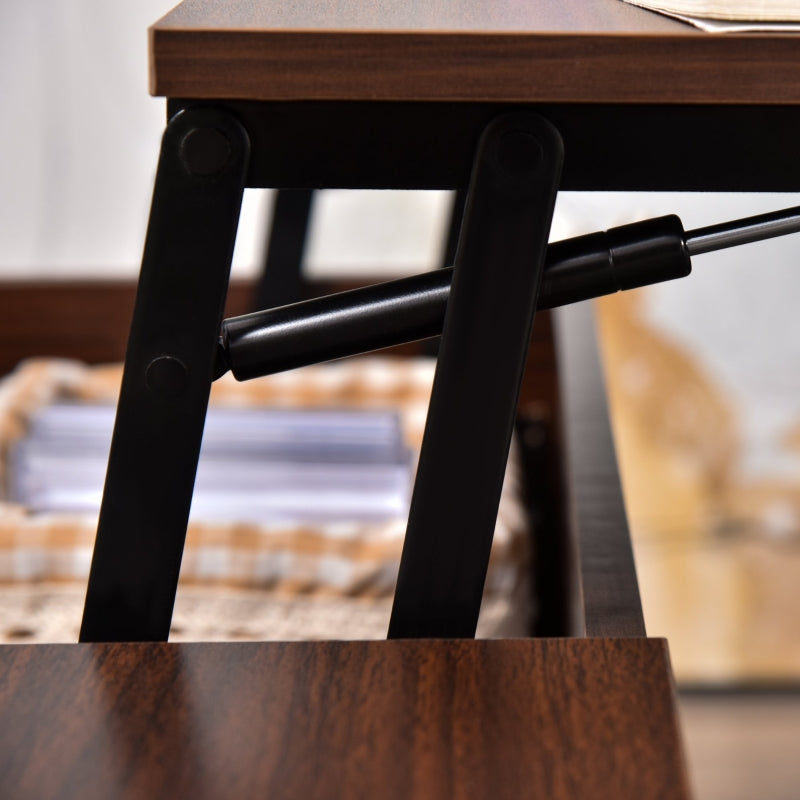 Cody Dual Lift Top Modern Coffee Table with Hidden Storage - Brown - Seasonal Overstock