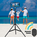 Phone Accessories, Selfie Stick Tripod, 65" Extendable Tall Camera Cell Phone Tripod Stand with Bluetooth Remote - Seasonal Overstock
