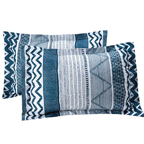 Ascan Queen Size 3-Pc All Season Blue / White Comforter Set - Seasonal Overstock
