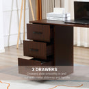 Joli Computer Writing Desk with 3 Shelves & 3 Drawers - Brown - Seasonal Overstock