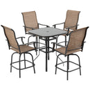Kaira 5pc Outdoor Patio Table and Swivel Chair Set - Brown - Seasonal Overstock