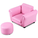 Kids Furniture, Kids Casa Kids Chair and Ottoman Set - Pink - Seasonal Overstock