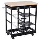Kitchen Cart, Kinsley Rolling Kitchen Cart - Black - Seasonal Overstock