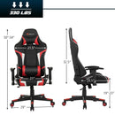 Office Chairs, Lucas High-Back Gaming Chair with Massage - Red - Seasonal Overstock