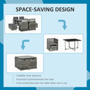 Mira 9pc Outdoor Patio Rattan Compact Dining Set - Grey - Seasonal Overstock