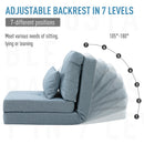 Kids Furniture, Remi Reclining Floor Lounger Chair Blue - Seasonal Overstock