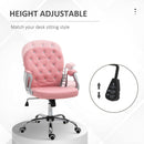 Stella Diamond Tufted Vanity Task Chair - Pink Faux Leather - Seasonal Overstock